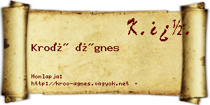 Kroó Ágnes névjegykártya